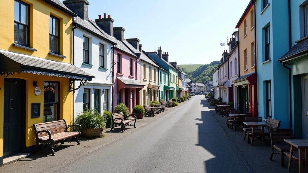 Traditional Irish fishing village street